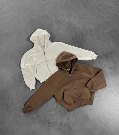 TOBACCO BROWN ZIP HOODIE