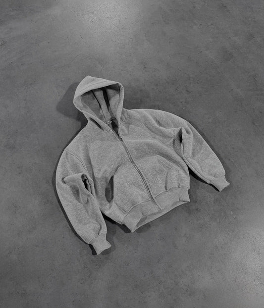 GREY ZIP HOODIE
