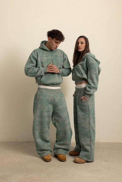 SAGE GREEN CAMO ZIP HOODIE